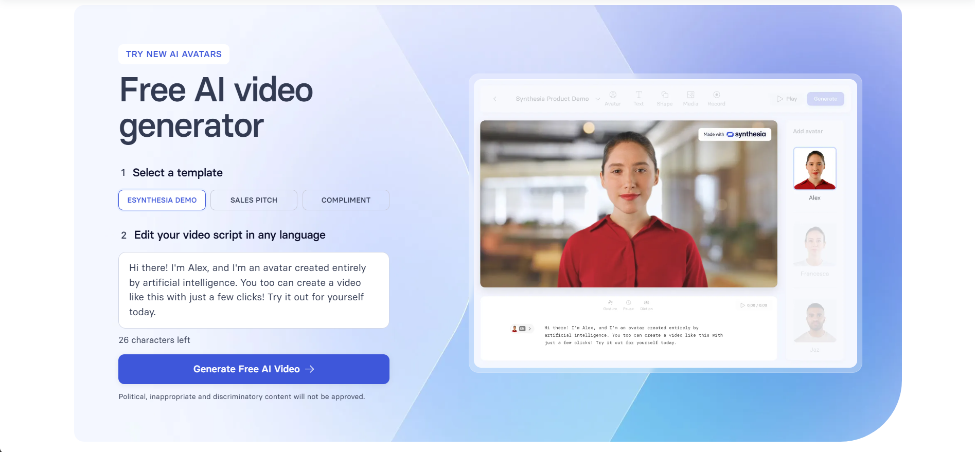 Free AI video generator